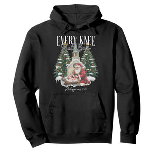 Every Knee Shall Bow Hoodie Nativity Scene Santa and Baby Jesus Christmas TS10 Black Print Your Wear