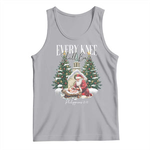 Every Knee Shall Bow Tank Top Nativity Scene Santa and Baby Jesus Christmas TS10 Athletic Heather Print Your Wear