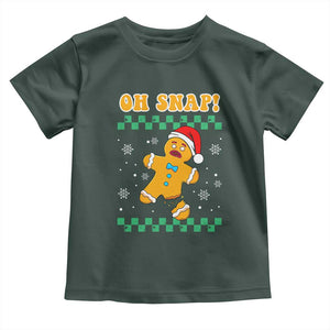 Gingerbread Man Oh Snap Christmas Toddler T Shirt TS10 Dark Forest Green Print Your Wear