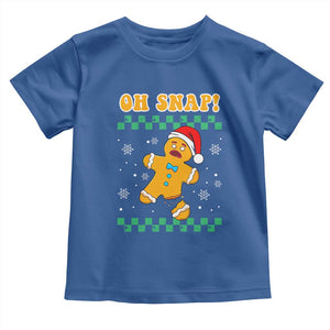 Gingerbread Man Oh Snap Christmas Toddler T Shirt TS10 Royal Blue Print Your Wear