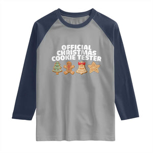 Official Christmas Cookie Tester Raglan Shirt Taster Baking Crew Sibling Matching TS10 Sport Gray Navy Print Your Wear