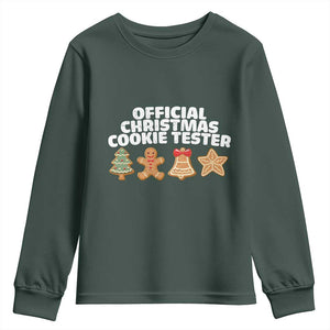 Official Christmas Cookie Tester Youth Sweatshirt Taster Baking Crew Sibling Matching TS10 Dark Forest Green Print Your Wear