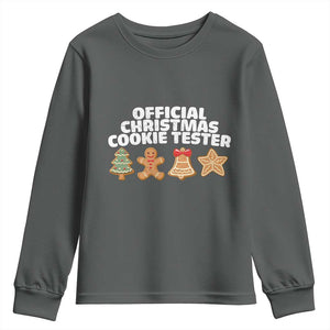 Official Christmas Cookie Tester Youth Sweatshirt Taster Baking Crew Sibling Matching TS10 Dark Heather Print Your Wear