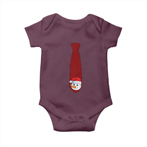 Funny Christmas Baby Onesie Tie With Snowman For Family Matching Ugly Gift TS10 Maroon Print Your Wear