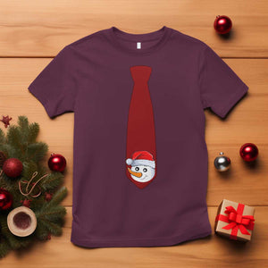 Funny Christmas T Shirt Tie With Snowman For Family Matching Ugly Gift TS10 Maroon Print Your Wear