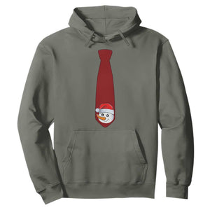 Funny Christmas Hoodie Tie With Snowman For Family Matching Ugly Gift TS10 Military Green Print Your Wear