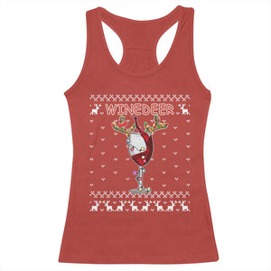 Christmas Couple Matching Racerback Tank Top Funny Winedeer Reinbeer Matching Ugly Sweaters Wine TS10 Red Print Your Wear