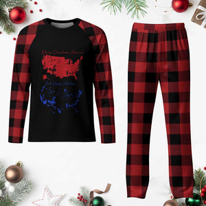 Funny Trump Plaid Pajama Set 2024 Electoral Map Merry Christmas America Happy Holiday TS10 Buffalo Plaid Print Your Wear