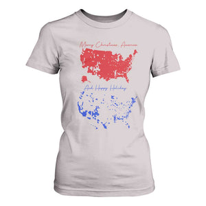 Funny Christmas Trump T Shirt For Women 2024 Electoral Map Merry Christmas America Happy Holiday TS10 Ice Gray Print Your Wear