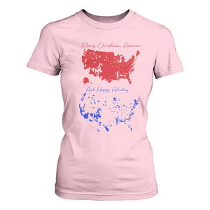 Funny Christmas Trump T Shirt For Women 2024 Electoral Map Merry Christmas America Happy Holiday TS10 Light Pink Print Your Wear