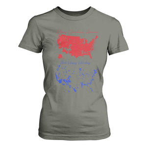 Funny Christmas Trump T Shirt For Women 2024 Electoral Map Merry Christmas America Happy Holiday TS10 Military Green Print Your Wear
