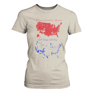 Funny Christmas Trump T Shirt For Women 2024 Electoral Map Merry Christmas America Happy Holiday TS10 Sand Print Your Wear