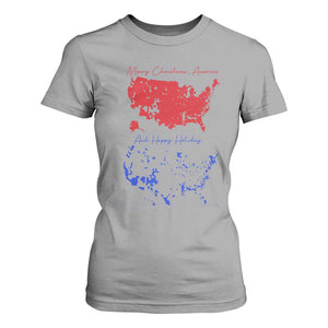 Funny Christmas Trump T Shirt For Women 2024 Electoral Map Merry Christmas America Happy Holiday TS10 Sport Gray Print Your Wear