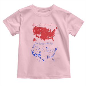 Funny Christmas Trump Toddler T Shirt 2024 Electoral Map Merry Christmas America Happy Holiday TS10 Light Pink Print Your Wear