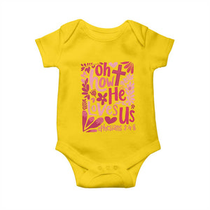 Oh how He Loves Us Baby Onesie Boho Christian Valentine TS10 Daisy Print Your Wear