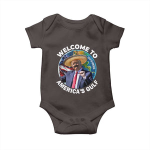 America's Gulf Mexico Baby Onesie Trump Sombrero Dancing Funny Map TS10 Dark Chocolate Print Your Wear