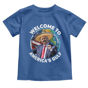 America's Gulf Mexico Toddler T Shirt Trump Sombrero Dancing Funny Map TS10 Royal Blue Print Your Wear