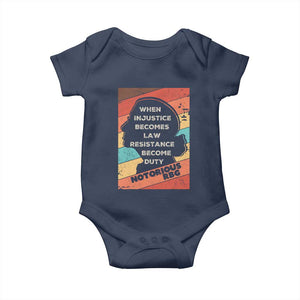 When Injustice Becomes Law Resistance Becomes Duty Baby Onesie Political Protest Feminist RGB TS10 Navy Print Your Wear