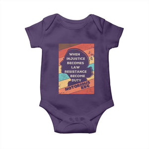 When Injustice Becomes Law Resistance Becomes Duty Baby Onesie Political Protest Feminist RGB TS10 Purple Print Your Wear