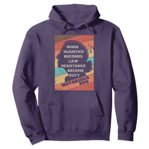 When Injustice Becomes Law Resistance Becomes Duty Hoodie Political Protest Feminist RGB TS10 Purple Print Your Wear