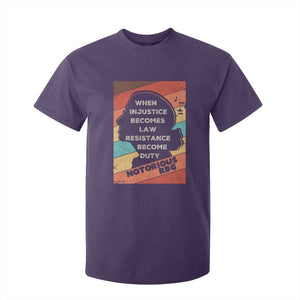 When Injustice Becomes Law Resistance Becomes Duty T Shirt For Kid Political Protest Feminist RGB TS10 Purple Print Your Wear