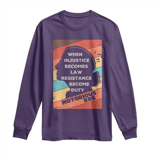 When Injustice Becomes Law Resistance Becomes Duty Long Sleeve Shirt Political Protest Feminist RGB TS10 Purple Print Your Wear