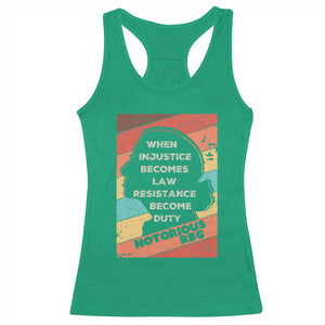 When Injustice Becomes Law Resistance Becomes Duty Racerback Tank Top Political Protest Feminist RGB TS10 Irish Green Print Your Wear