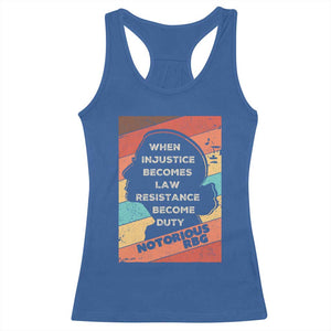 When Injustice Becomes Law Resistance Becomes Duty Racerback Tank Top Political Protest Feminist RGB TS10 Royal Blue Print Your Wear