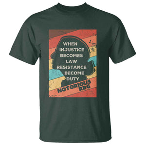 When Injustice Becomes Law Resistance Becomes Duty T Shirt Political Protest Feminist RGB TS10 Dark Forest Green Print Your Wear