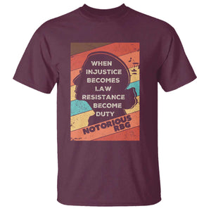 When Injustice Becomes Law Resistance Becomes Duty T Shirt Political Protest Feminist RGB TS10 Maroon Print Your Wear