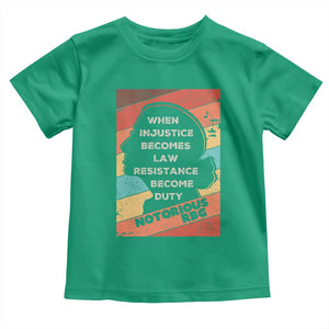 When Injustice Becomes Law Resistance Becomes Duty Toddler T Shirt Political Protest Feminist RGB TS10 Irish Green Print Your Wear
