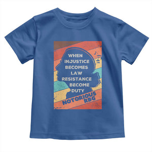 When Injustice Becomes Law Resistance Becomes Duty Toddler T Shirt Political Protest Feminist RGB TS10 Royal Blue Print Your Wear