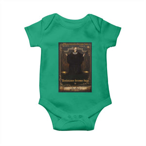 Tarot Card RBG Baby Onesie When Injustice Becomes Law Resistance Becomes Duty TS10 Irish Green Print Your Wear