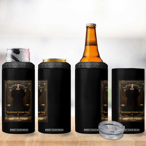 Tarot Card RBG 4 in 1 Can Cooler Tumbler When Injustice Becomes Law Resistance Becomes Duty TS10 Print Your Wear