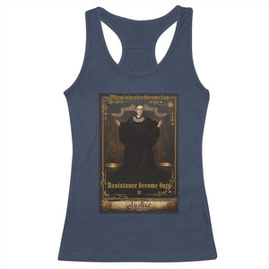 Tarot Card RBG Racerback Tank Top When Injustice Becomes Law Resistance Becomes Duty TS10 Navy Print Your Wear