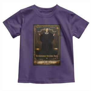 Tarot Card RBG Toddler T Shirt When Injustice Becomes Law Resistance Becomes Duty TS10 Purple Print Your Wear
