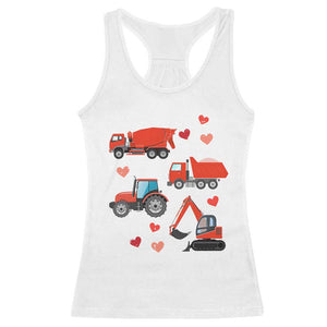 Excavator Construction Racerback Tank Top Car Tractor Truck Lovers TS10 White Print Your Wear
