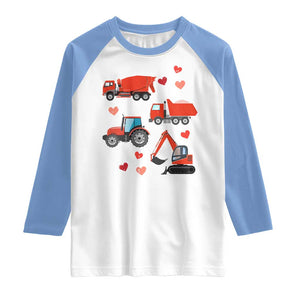 Excavator Construction Raglan Shirt Car Tractor Truck Lovers TS10 White Carolina Blue Print Your Wear