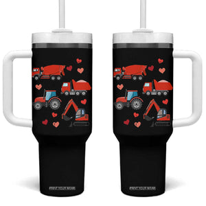 Excavator Construction Tumbler With Handle Car Tractor Truck Lovers TS10 One Size: 40 oz Black Print Your Wear