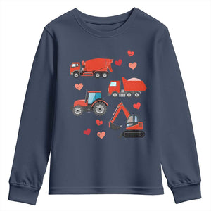 Excavator Construction Youth Sweatshirt Car Tractor Truck Lovers TS10 Navy Print Your Wear