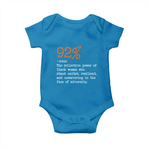92 Percent Black Woman Power Baby Onesie The 92% African American Melanin Girls TS10 Sapphire Print Your Wear