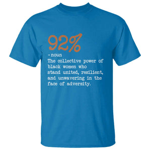 92 Percent Black Woman Power T Shirt The 92% African American Melanin Girls TS10 Sapphire Print Your Wear