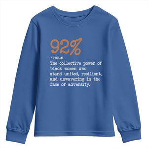 92 Percent Black Woman Power Youth Sweatshirt The 92% African American Melanin Girls TS10 Royal Blue Print Your Wear