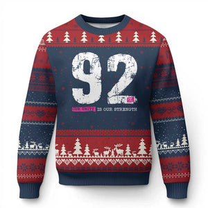 The 92% Black Women Power Ugly Christmas Sweater Black History Month TS10 Navy Red Print Your Wear