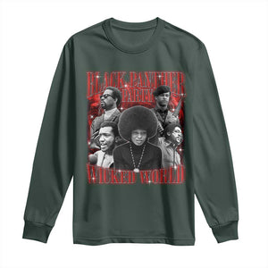 Black Panther Party Long Sleeve Shirt Black History Month TS10 Dark Forest Green Print Your Wear