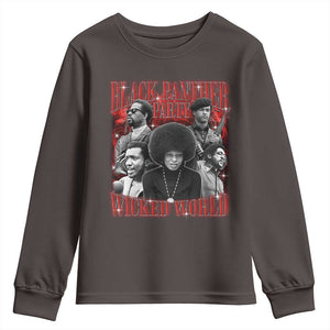 Black Panther Party Youth Sweatshirt Black History Month TS10 Dark Chocolate Print Your Wear