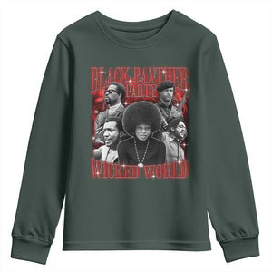 Black Panther Party Youth Sweatshirt Black History Month TS10 Dark Forest Green Print Your Wear