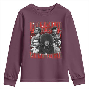 Black Panther Party Youth Sweatshirt Black History Month TS10 Maroon Print Your Wear