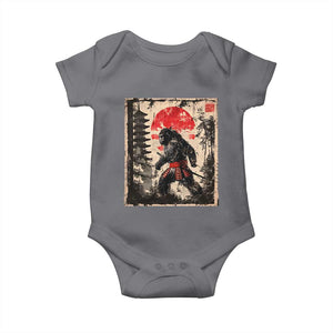 Samurai Bigfoot Baby Onesie Japanese Vintage Sasquatch Graphic Ukiyo-e Art Funny TS10 Charcoal Print Your Wear