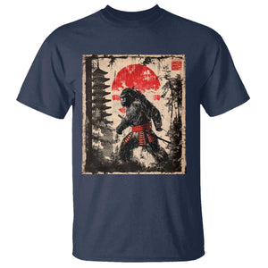 Samurai Bigfoot T Shirt Japanese Vintage Sasquatch Graphic Ukiyo-e Art Funny TS10 Navy Print Your Wear